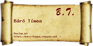 Báró Tímea névjegykártya