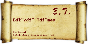 Báró Tímea névjegykártya